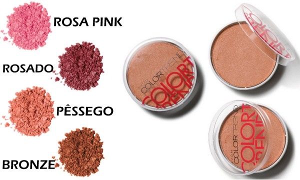 Blush em pó compacto